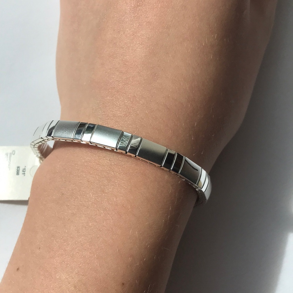 Napier shiny and matte silver bracelet